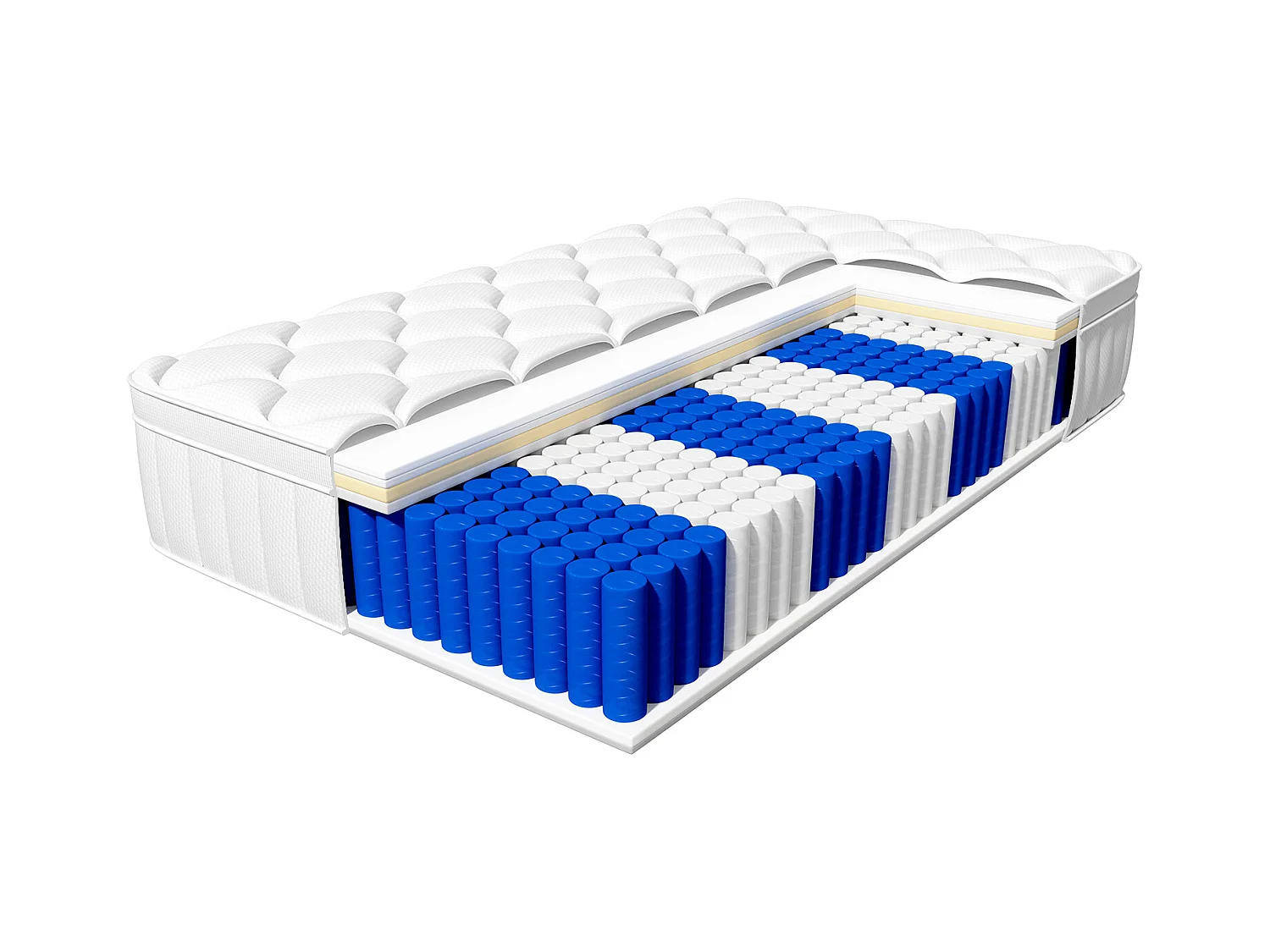 Matelas 90x200, Matelas à Ressorts Ensachés Indépendant en Mousse à Mémoire de Forme 25cm d'Épaisseur pour Adultes et Enfants, Matelas 1 Personne Fermeté Moyenne