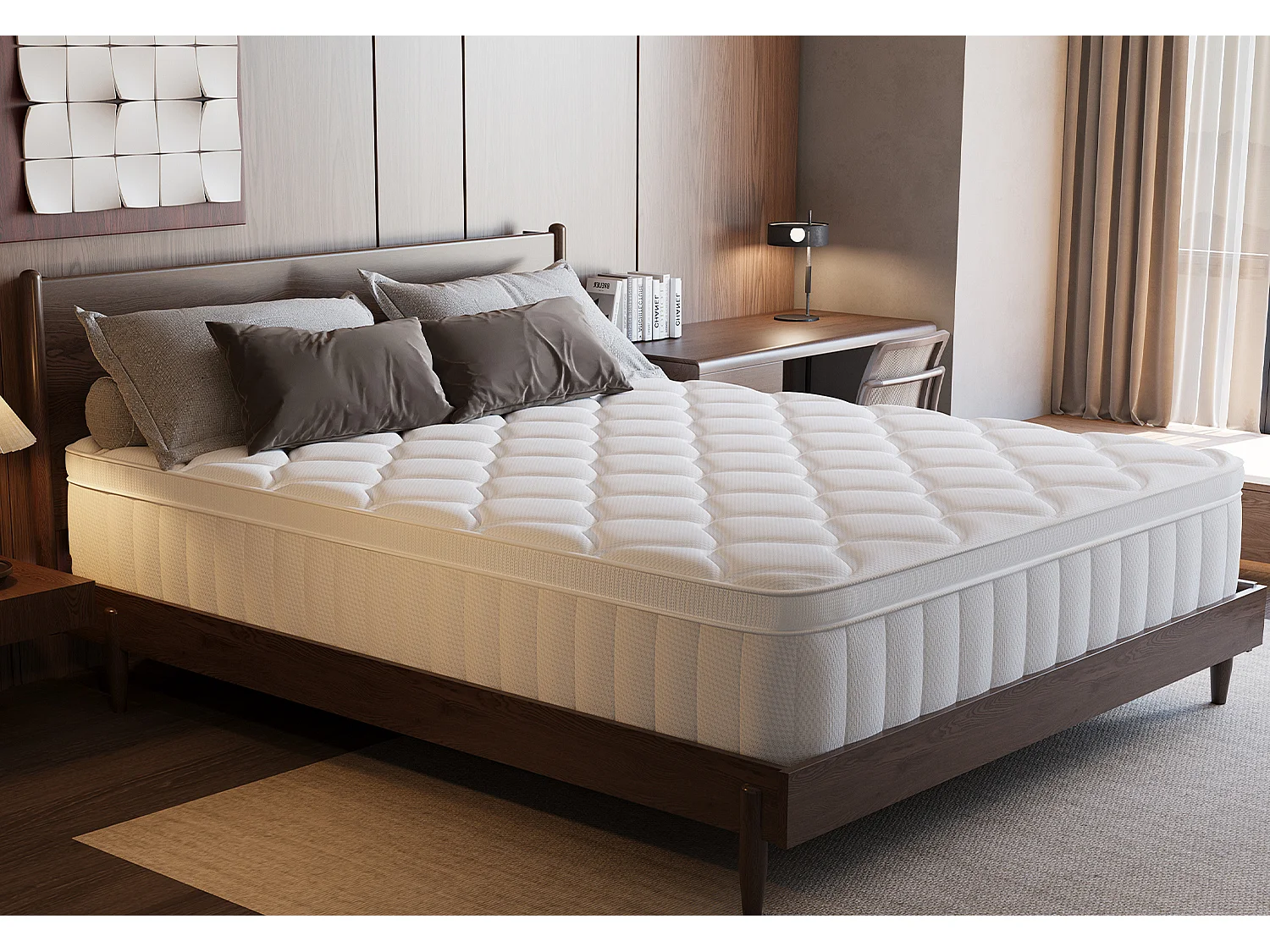 Matelas 90x200 cm, Matelas à Ressorts Ensachés Indépendant en Mousse à Mémoire de Forme 25cm d'Épaisseur pour Adultes et Enfants, Matelas 1 Personne Fermeté Moyenne