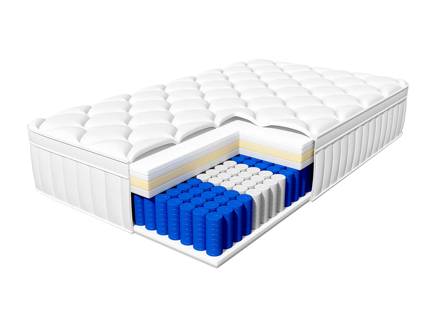 Matelas 90x200 cm, Matelas à Ressorts Ensachés Indépendant en Mousse à Mémoire de Forme 25cm d'Épaisseur pour Adultes et Enfants, Matelas 1 Personne Fermeté Moyenne