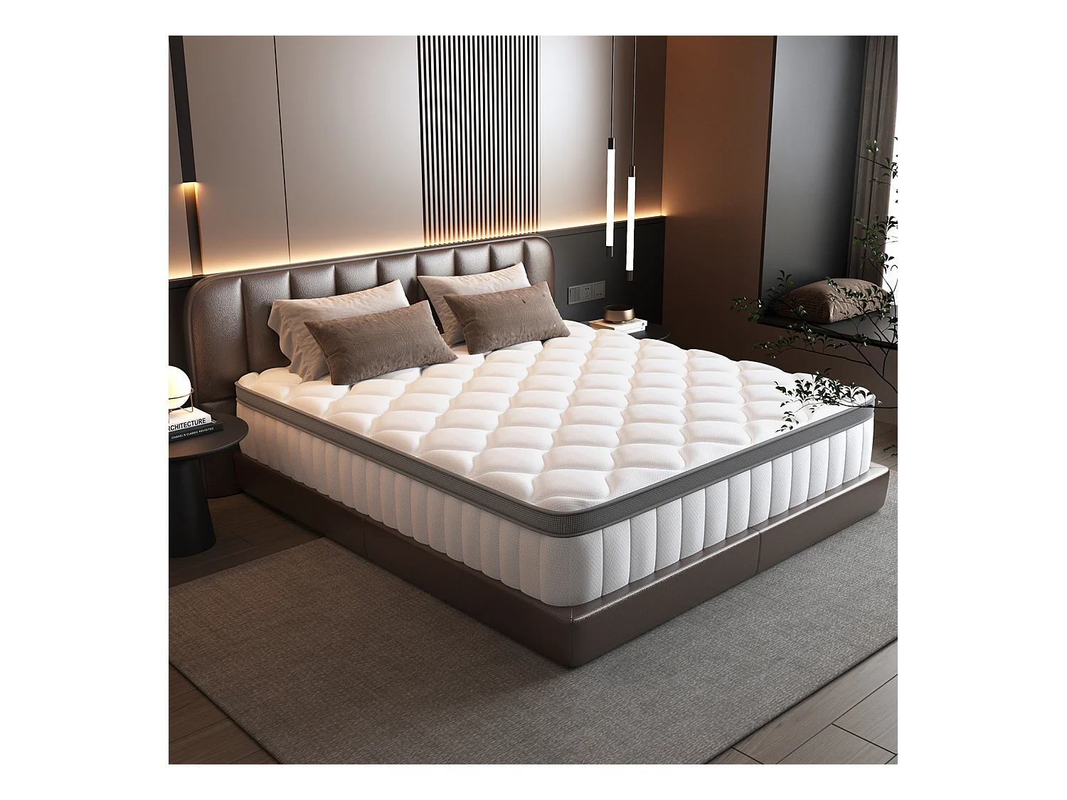 Hiazurm Matelas 140x200cm 9 couches de confort avec noyau à ressorts ensachés niveau de fermeté h3matelas 2 places à 7 zones hauteur 25cmhypoallergénique