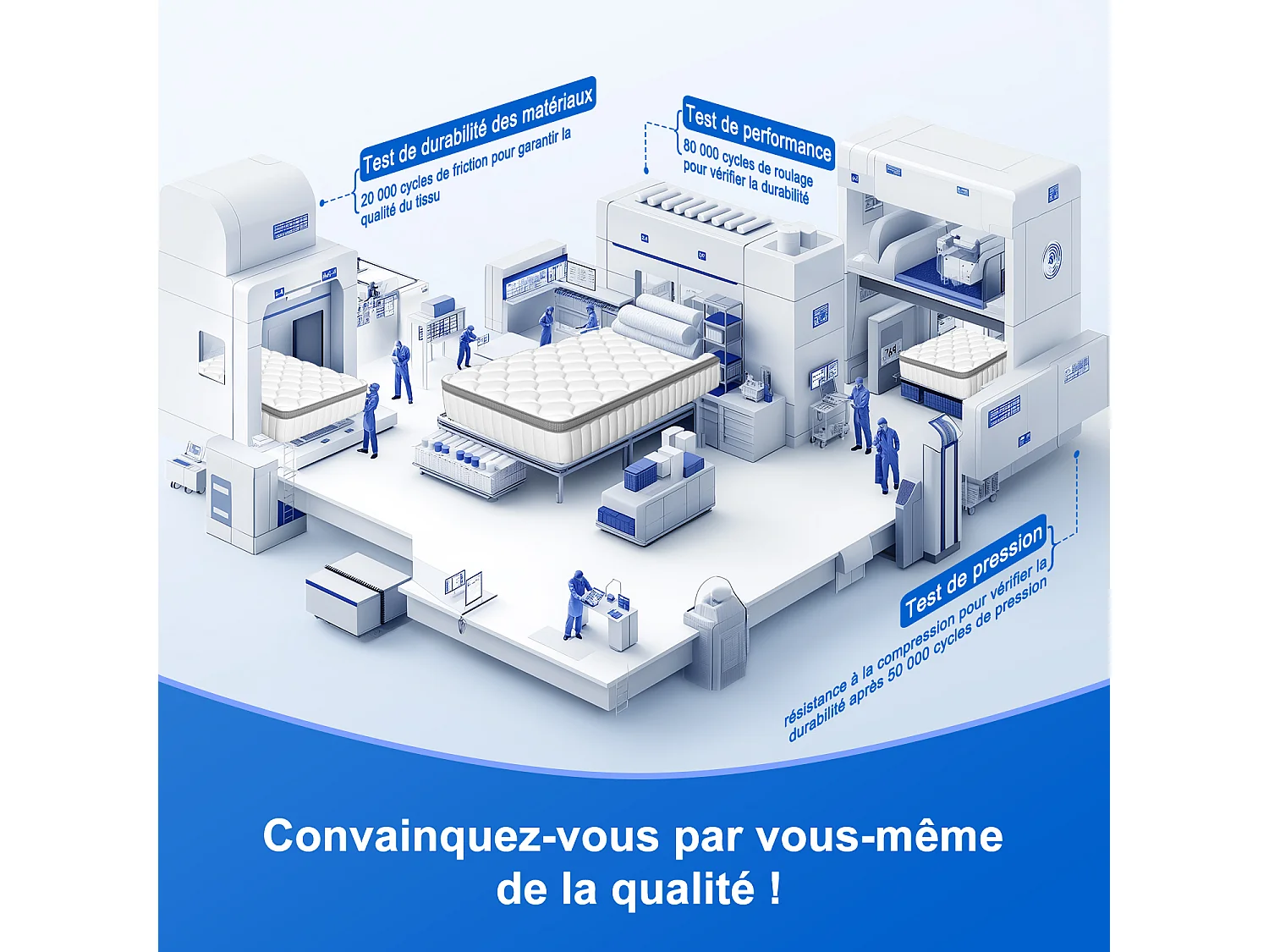 Hiazurm Matelas 140x200cm 9 couches de confort avec noyau à ressorts ensachés niveau de fermeté h3matelas 2 places à 7 zones hauteur 25cmhypoallergénique