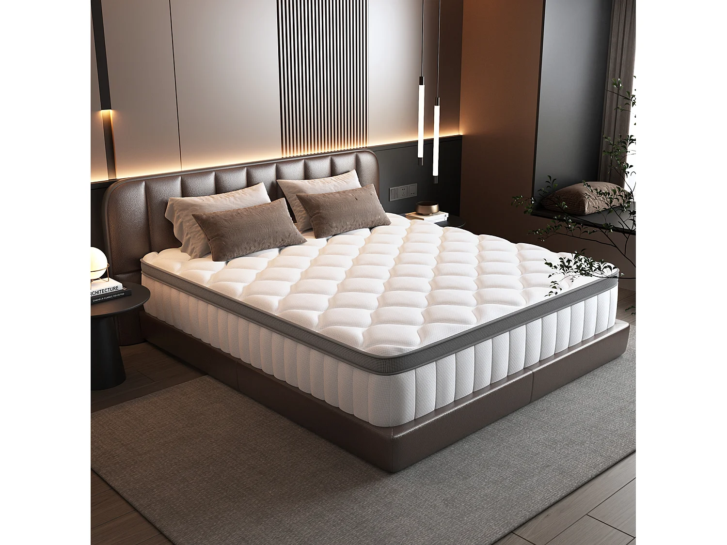 Hiazurm Matelas 140x200cm 9 couches de confort avec noyau à ressorts ensachés niveau de fermeté h3matelas 2 places à 7 zones hauteur 25cmhypoallergénique