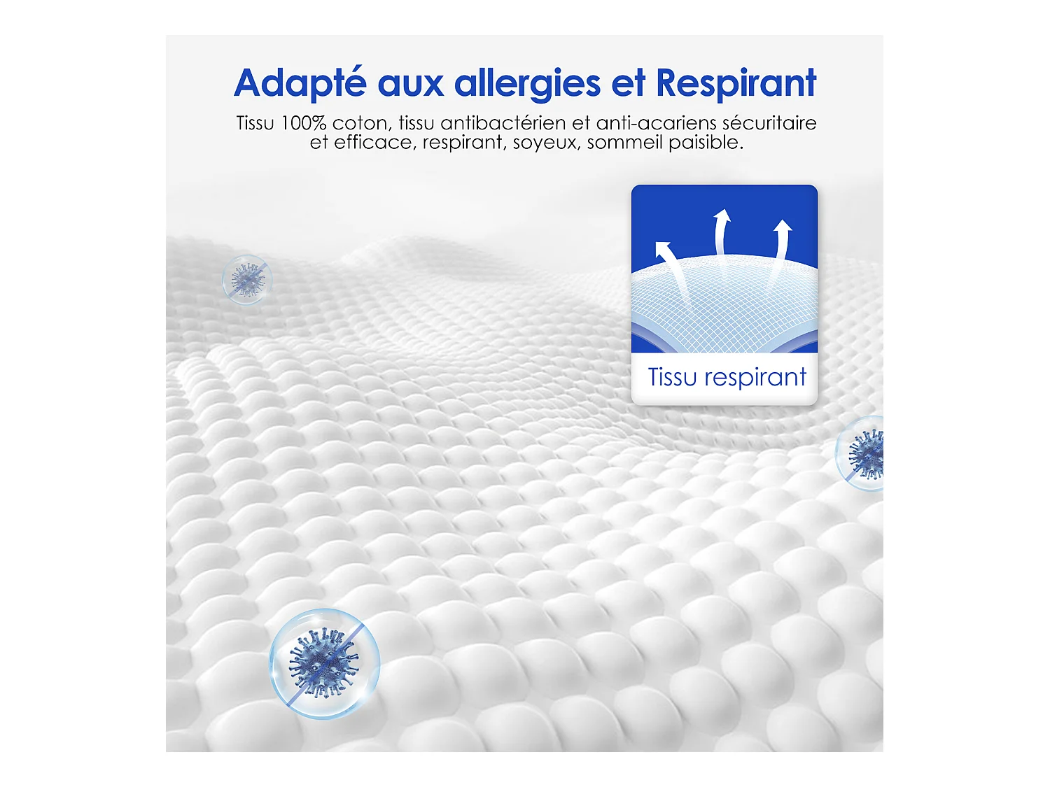 Matelas 140x200, matelas à ressorts ensachés indépendant en mousse à mémoire de forme 22cm d'épaisseur pour adultes et enfants, respirant tissu doux