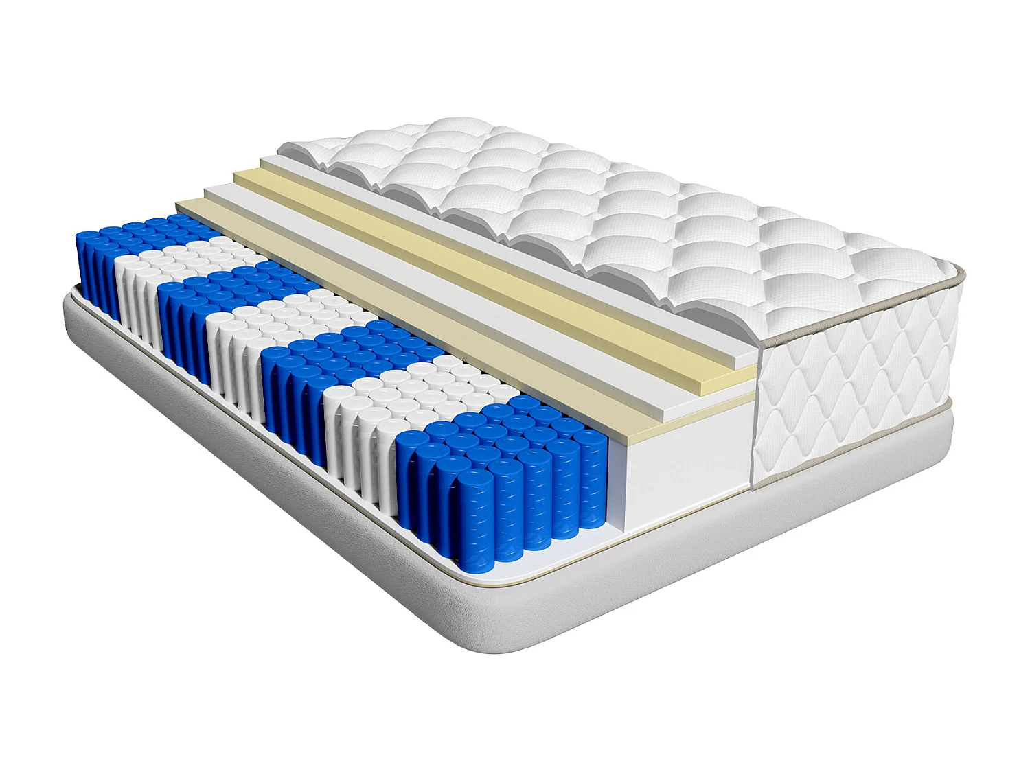 Matelas 90x200 cm Hauteur 22 cm / 10 Couches de Confort / Matelas 1 Place à Ressorts Ensachés H3 / 7 Zones de Soutien / Hypoallergénique et Anti-Acariens
