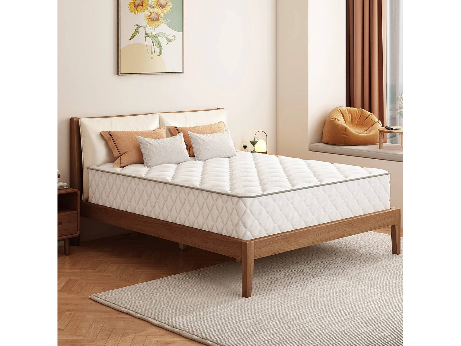 Matelas 90x200 cm Hauteur 22 cm / 10 Couches de Confort / Matelas 1 Place à Ressorts Ensachés H3 / 7 Zones de Soutien / Hypoallergénique et Anti-Acariens