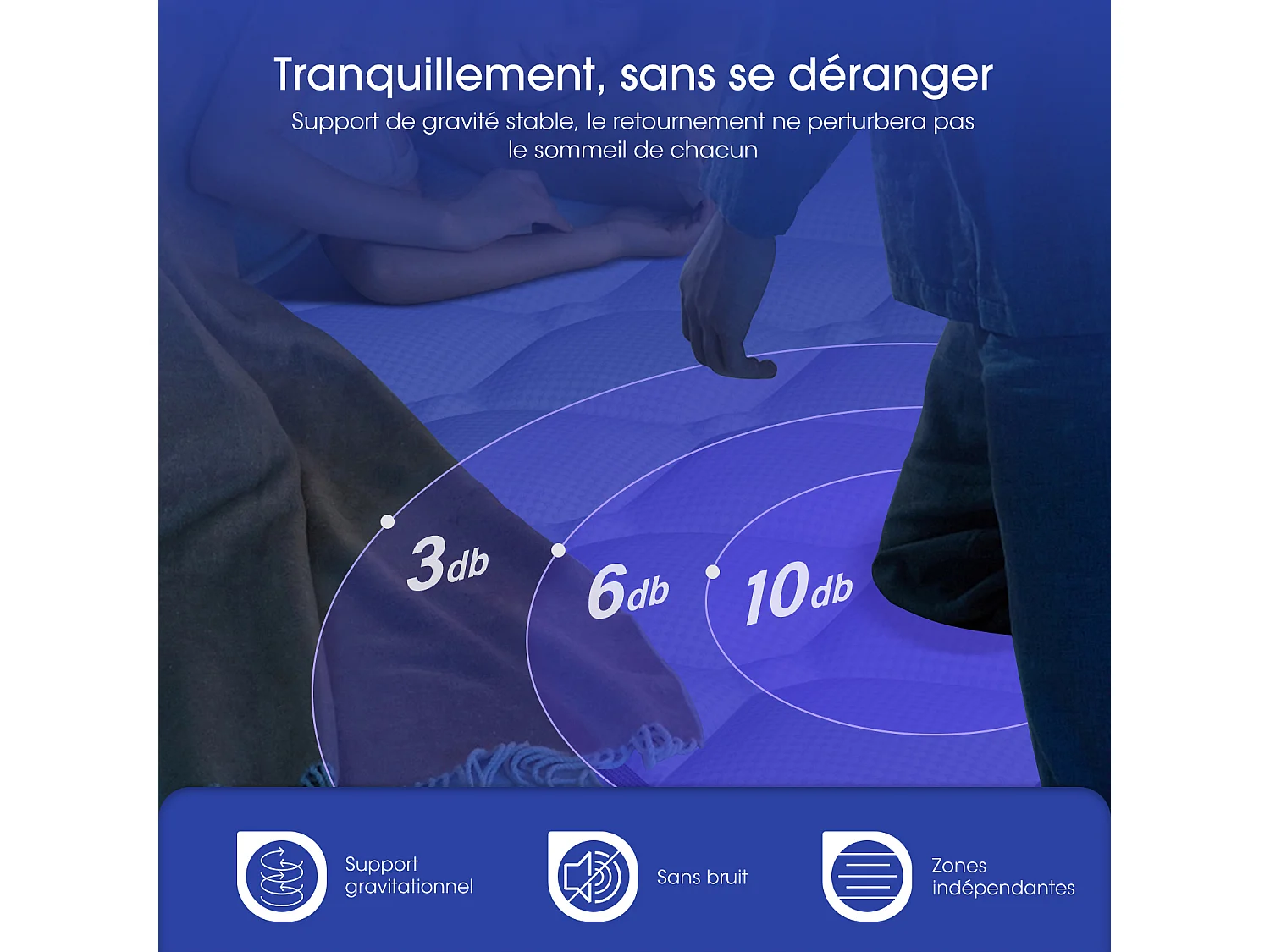 Matelas 90x200 cm Hauteur 22 cm / 10 Couches de Confort / Matelas 1 Place à Ressorts Ensachés H3 / 7 Zones de Soutien / Hypoallergénique et Anti-Acariens