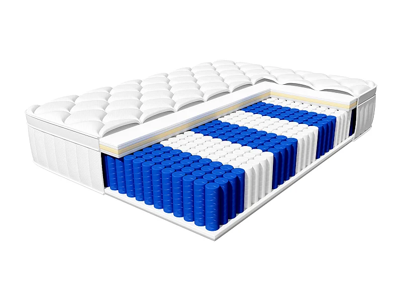 Matelas 140x190, matelas à ressorts ensachés indépendant en mousse à mémoire de forme 25cm d'épaisseur pour adultes et enfants, matelas 2 personne fermeté moyenne