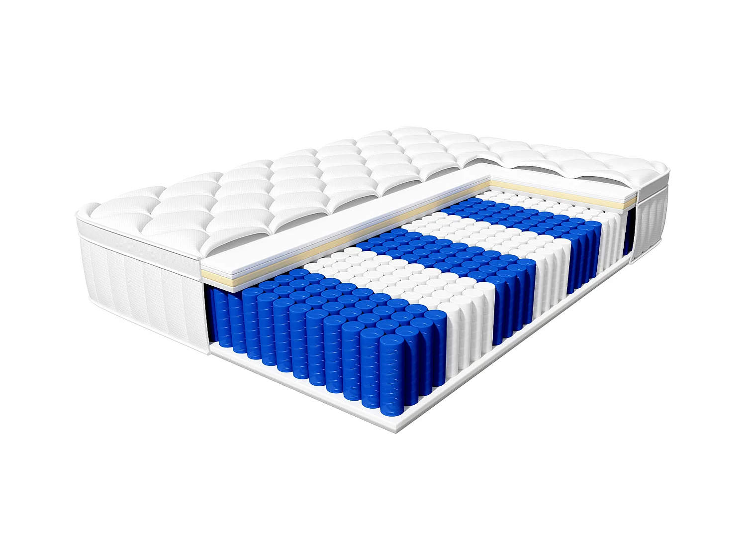 Matelas 140x200 cm – hauteur 25 cm 10 couches de confort matelas 2 places à ressorts ensachés h3 7 zones de soutien drap-housse en coton anti-acariens