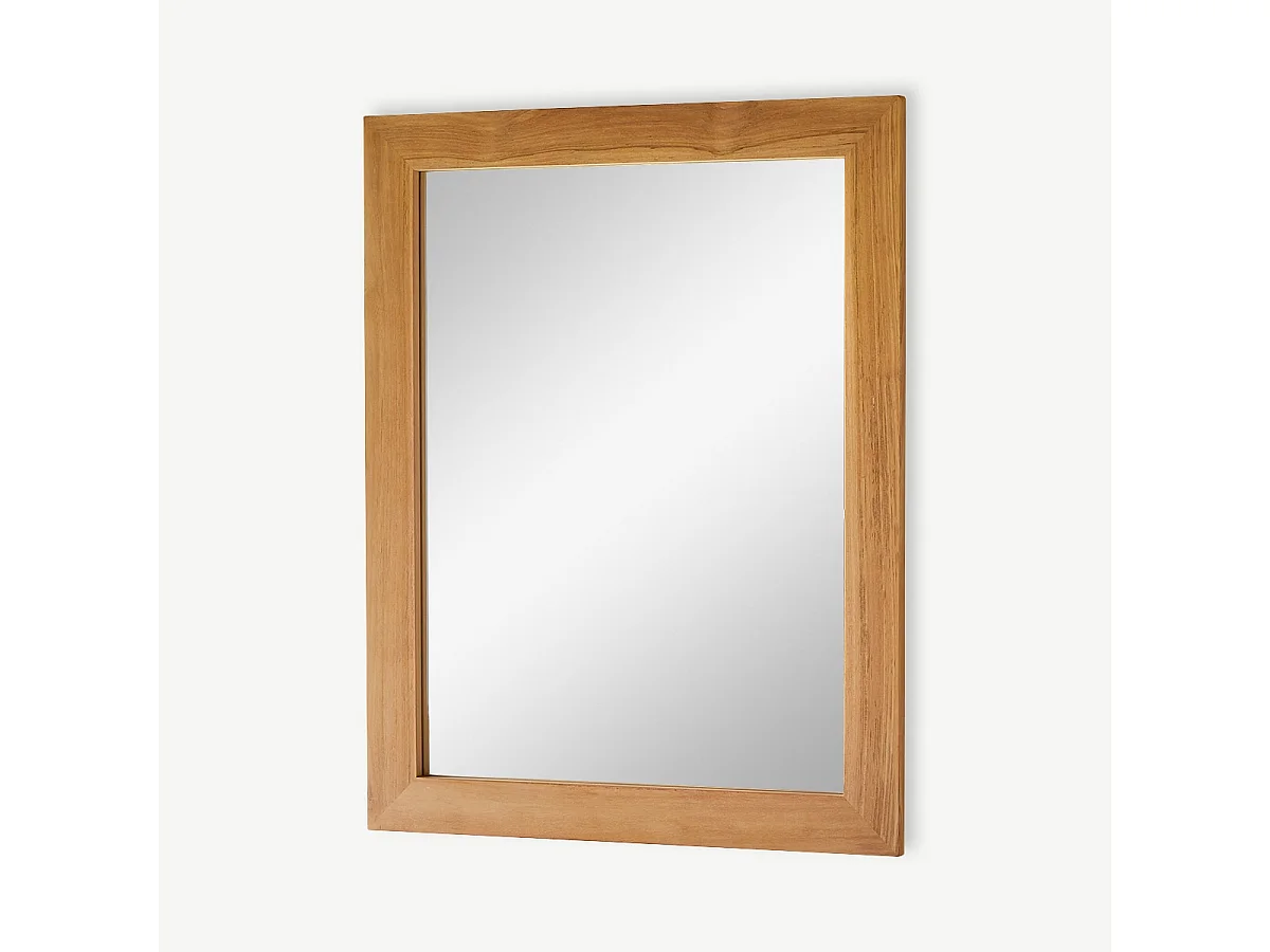 Spiegel Teak rechteckig 90 x 70 cm Wandspiegel Holz massiv neu Tikamoon