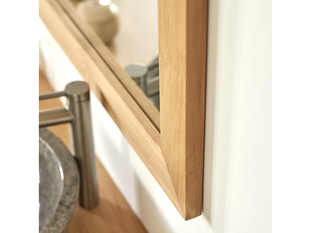 Miroir en bois de Teck Tona brut 90x70
