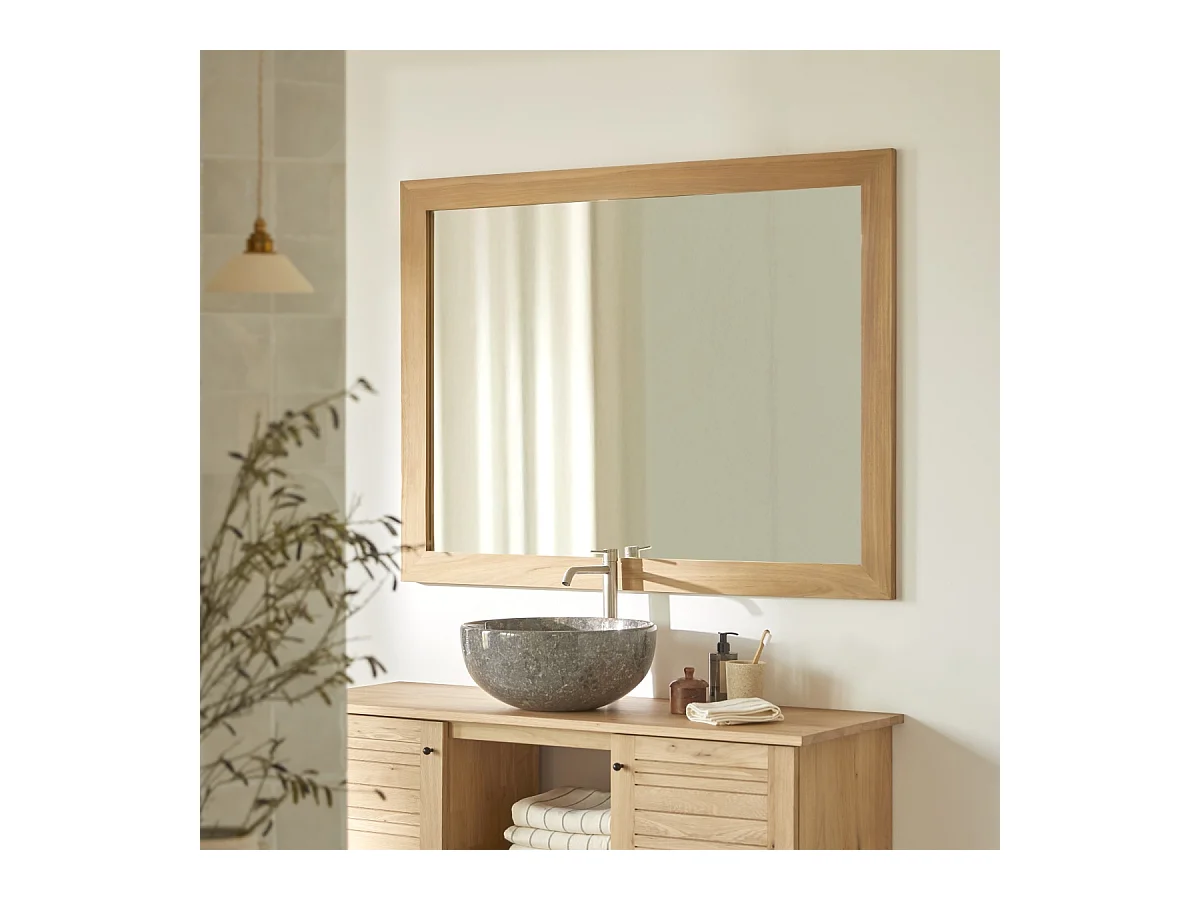 Spiegel Teak rechteckig 120 x 90 cm Wandspiegel Holz massiv neu Tikamoon