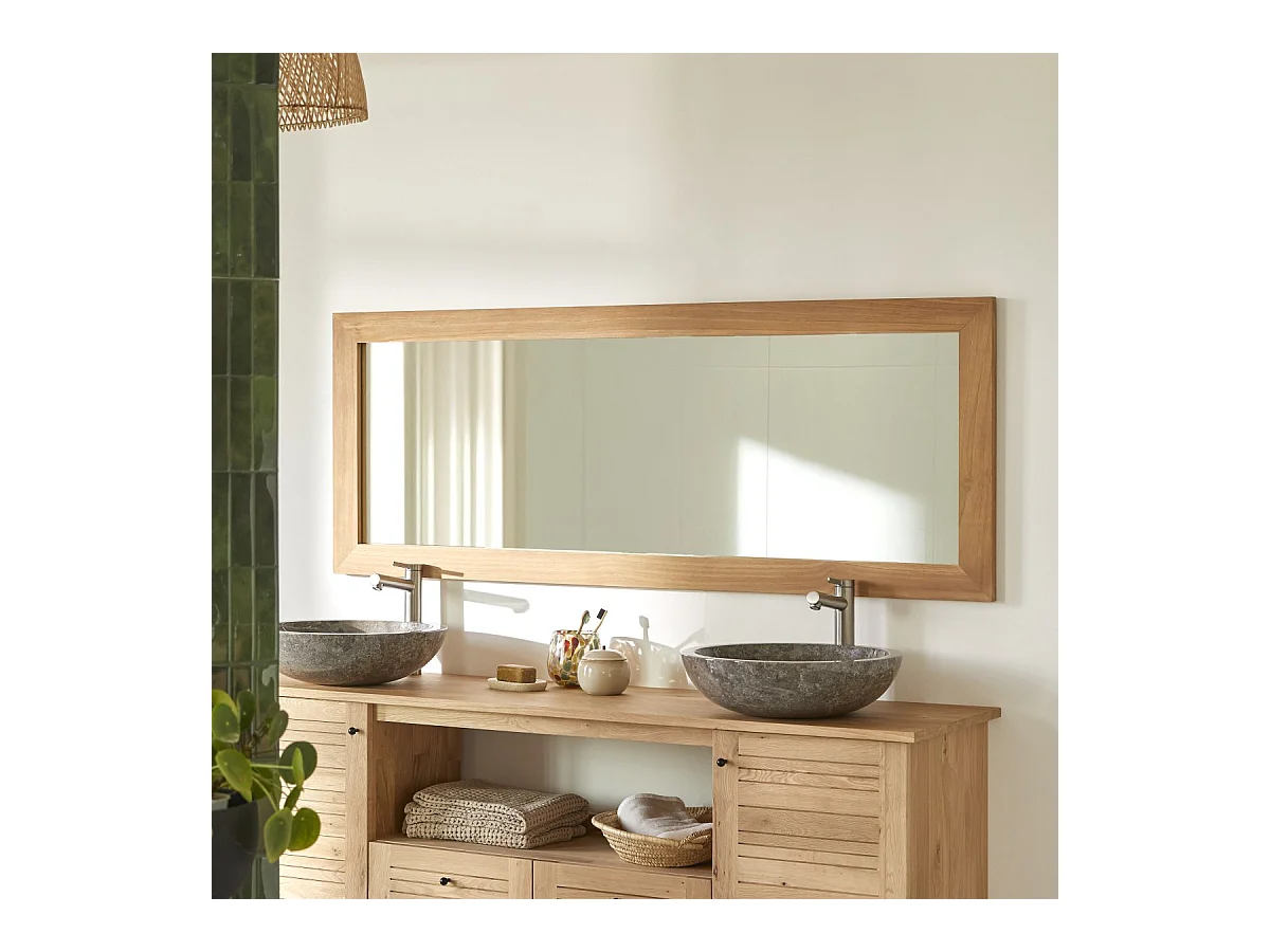 Miroir en bois de teck Tona 160x60 cm