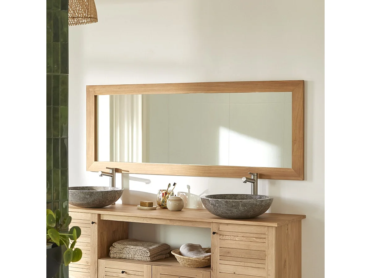 Specchio in legno di Teak Tona 160x60 cm