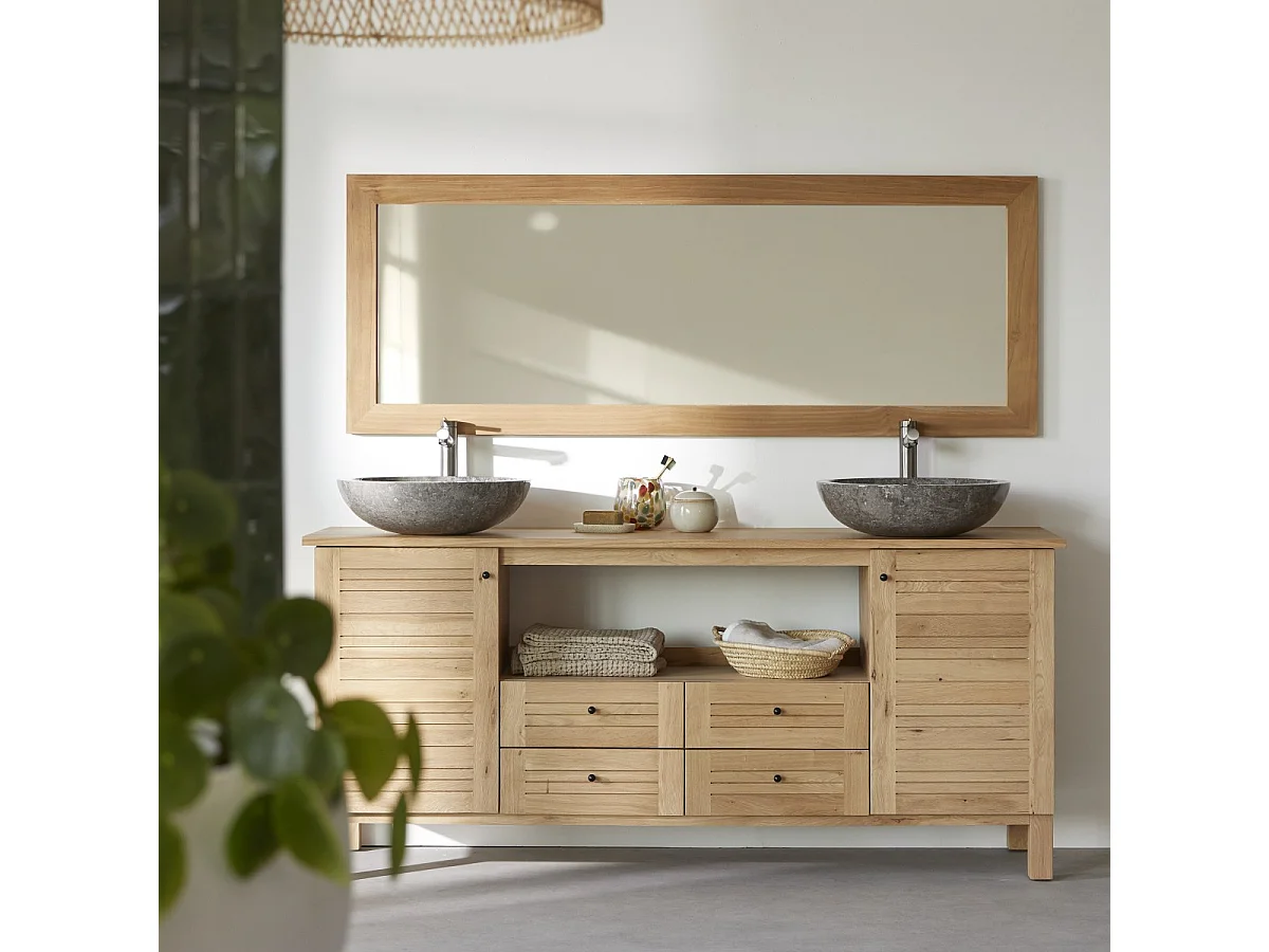 Specchio in legno di Teak Tona 160x60 cm