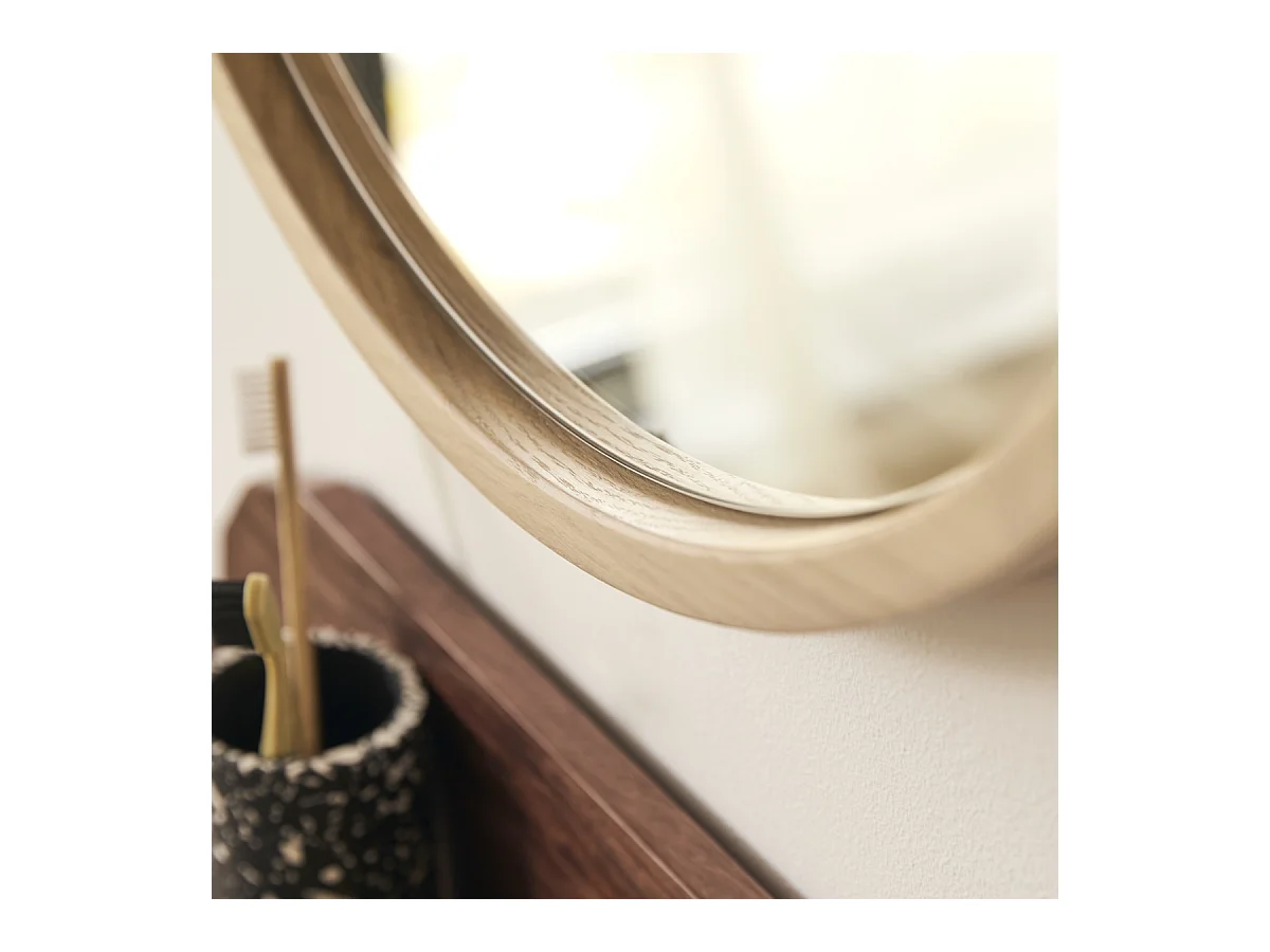 Specchio in legno massello di rovere 50x50 Fanie