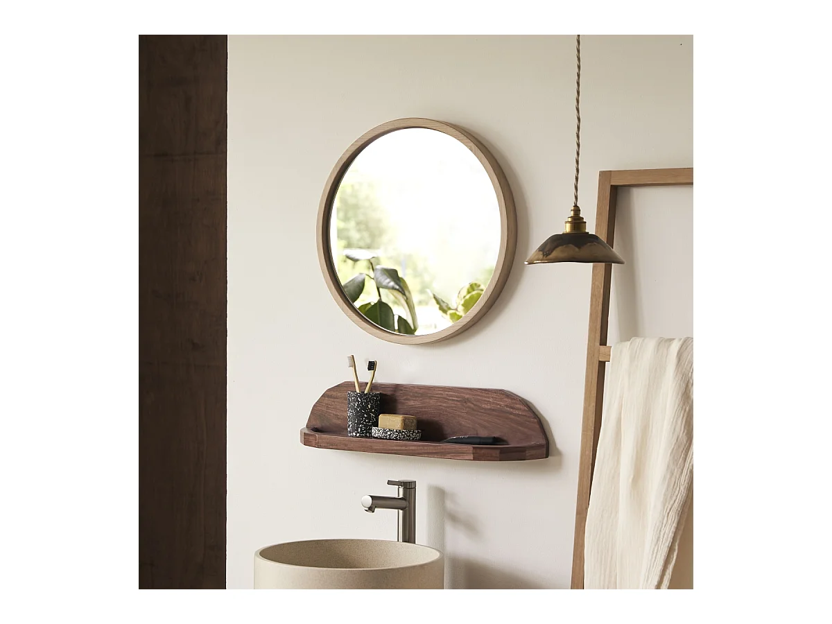 Specchio in legno massello di rovere 50x50 Fanie