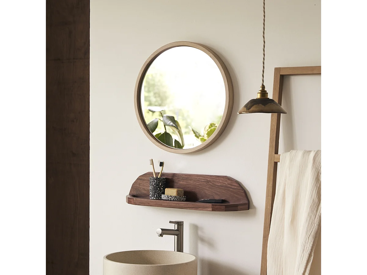 Specchio in legno massello di rovere 50x50 Fanie