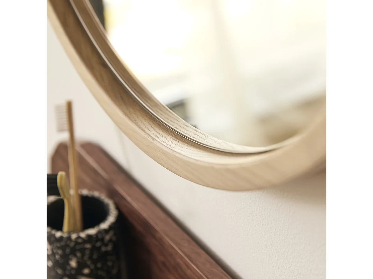 Specchio in legno massello di rovere 50x50 Fanie