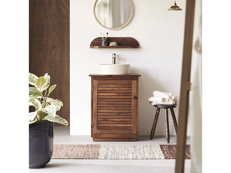Mobile sotto lavabo Loggia in legno di acacia massello 60 cm