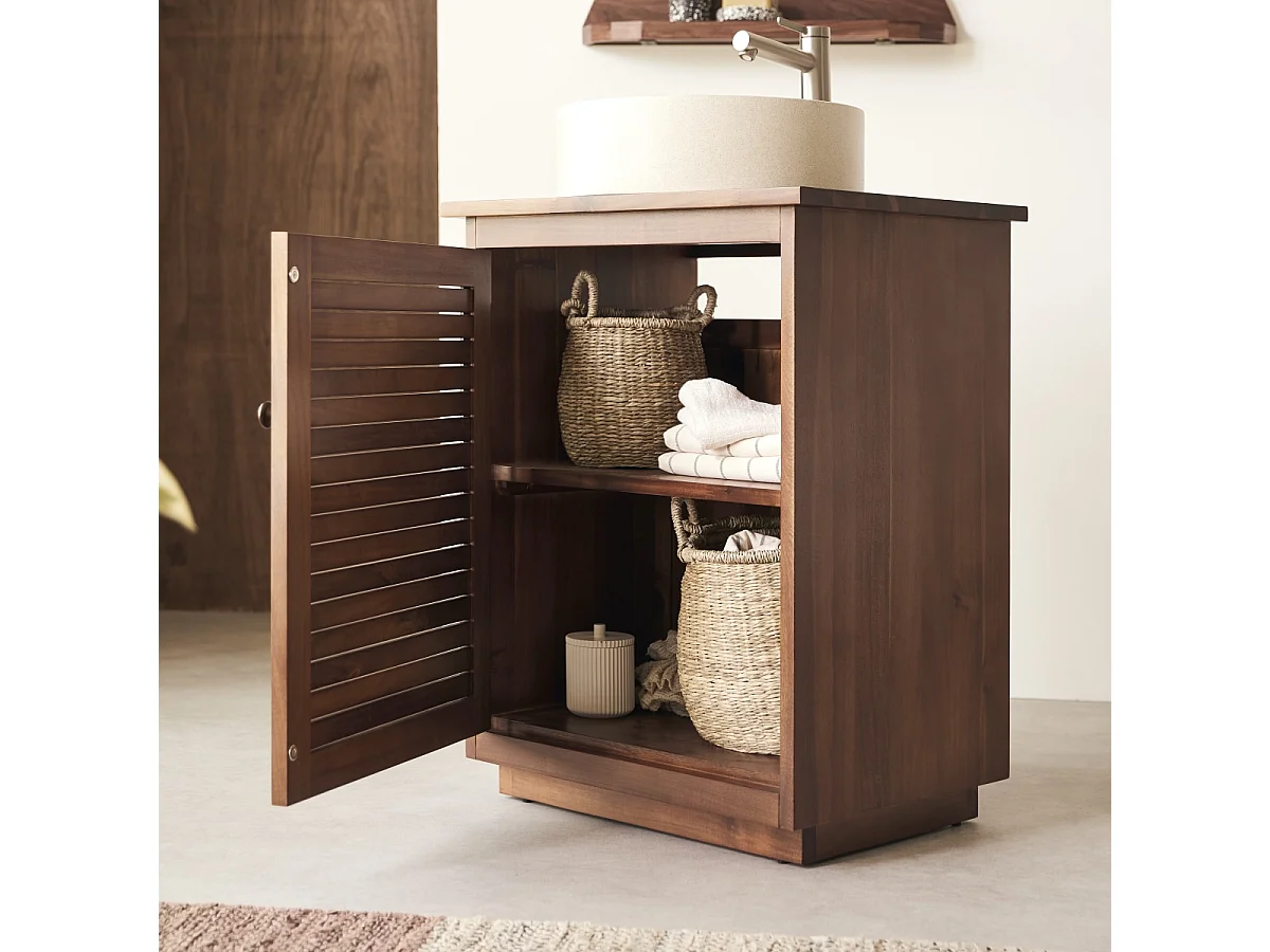 Mobile sotto lavabo Loggia in legno di acacia massello 60 cm