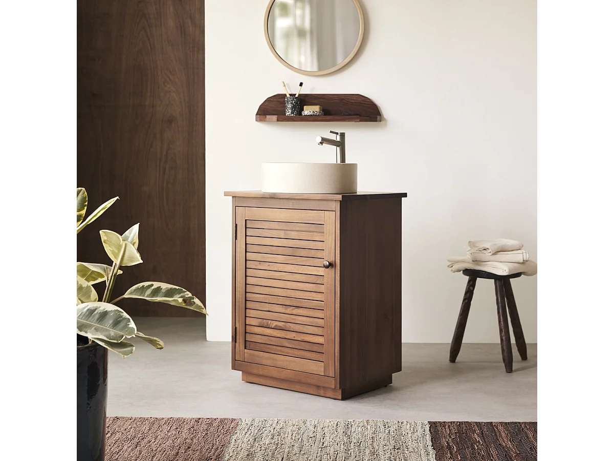 Mobile sotto lavabo Loggia in legno di acacia massello 60 cm