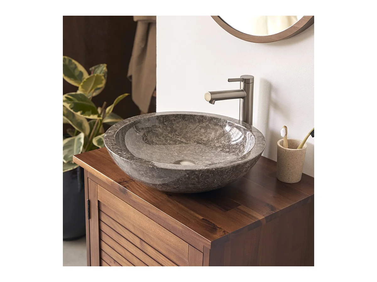 Waschbecken aus grauem Marmor Calypso grey