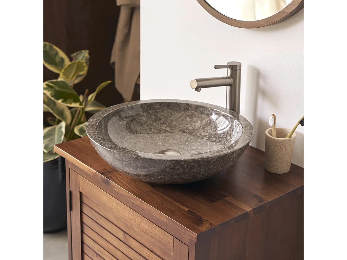 Lavabo grigio in marmo Calypso Grey