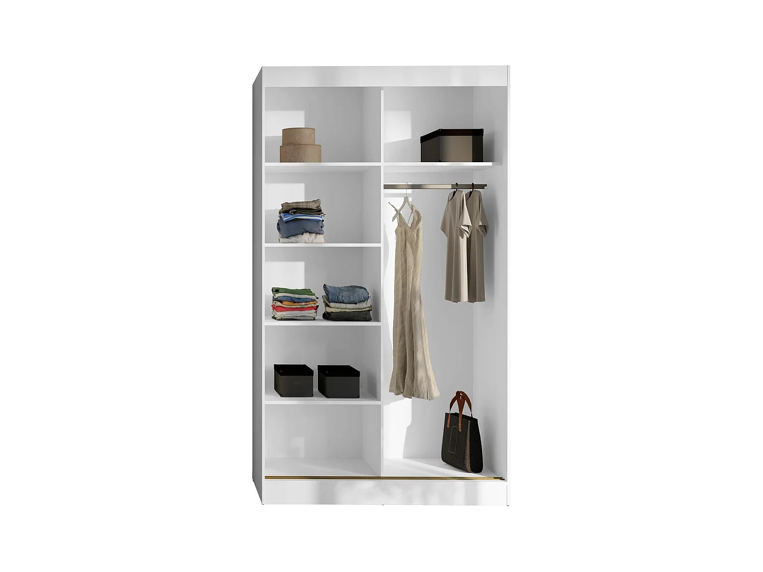 Armario Toledo 130, Negro, 216x120x65cm, Puertas de armario: Correderas