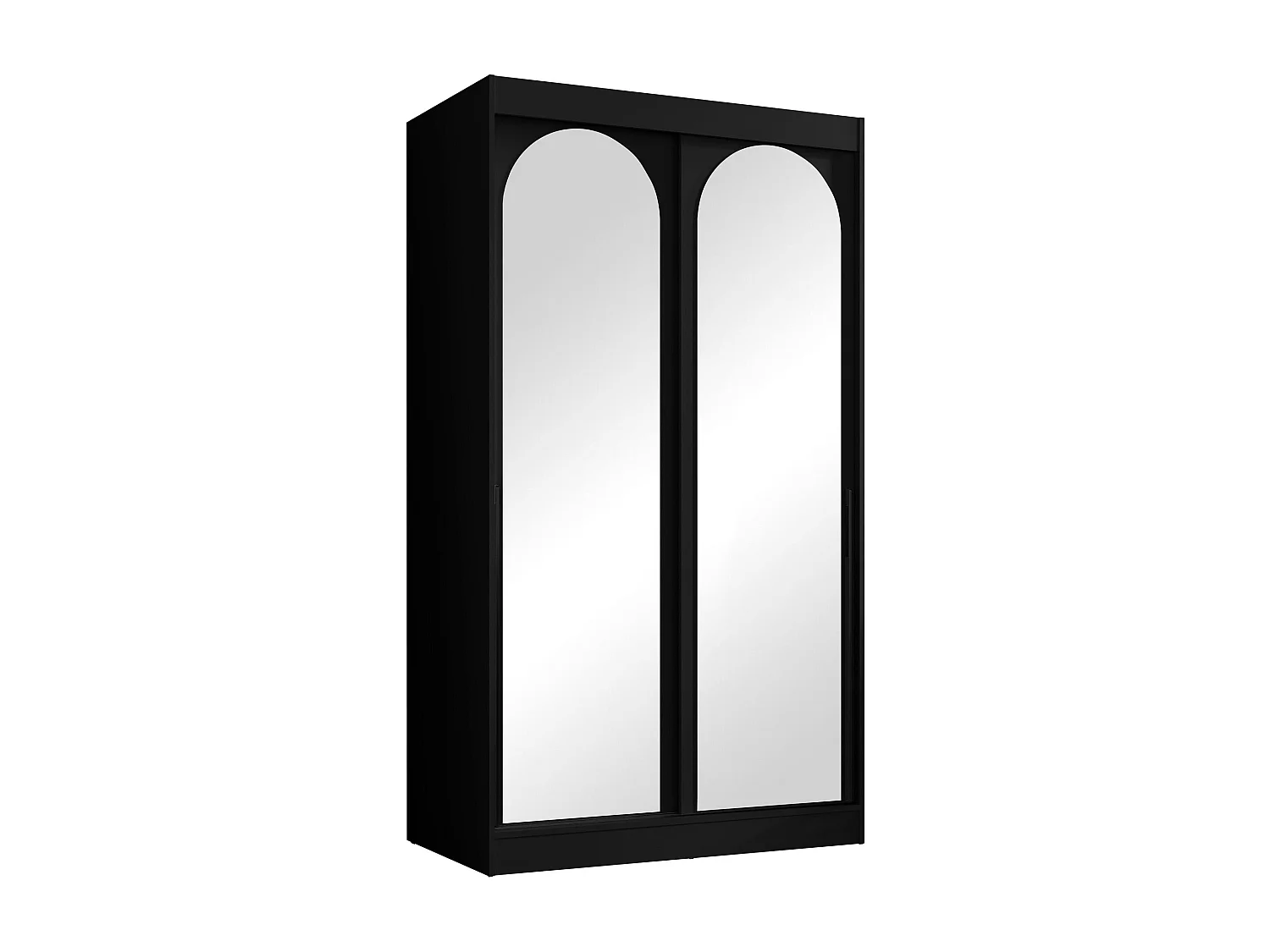 Armoire Toledo 130, Noir, 216x120x65cm, Portes d'armoire: Coulissantes