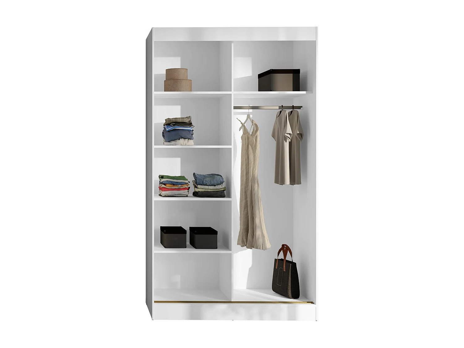 Armoire Toledo 130, Noir, 216x120x65cm, Portes d'armoire: Coulissantes