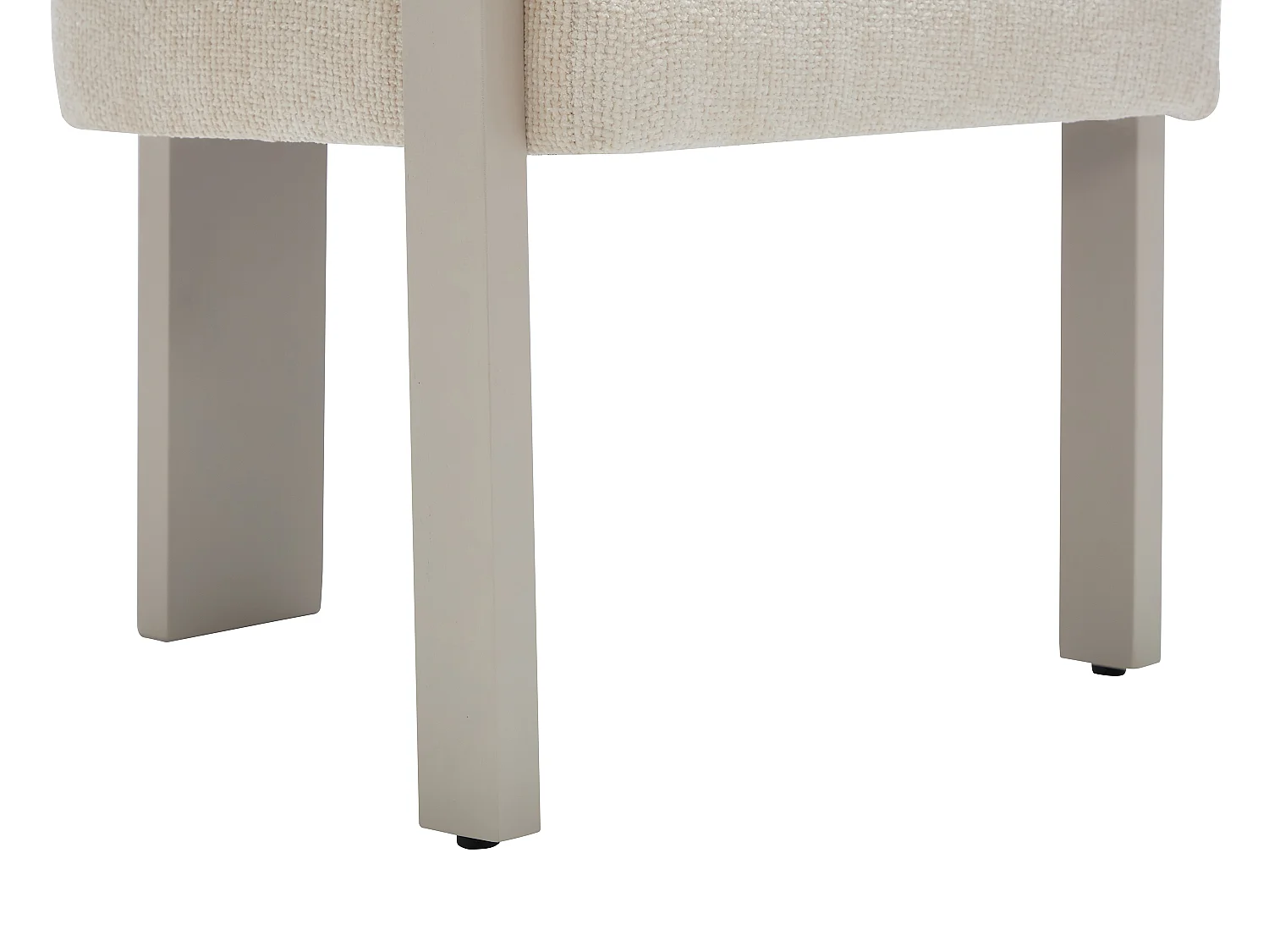 Chaise avec accoudoirs en tissu texturé et bois d'hévéa beige - Crème - LIVELIA de Pascal Morabito