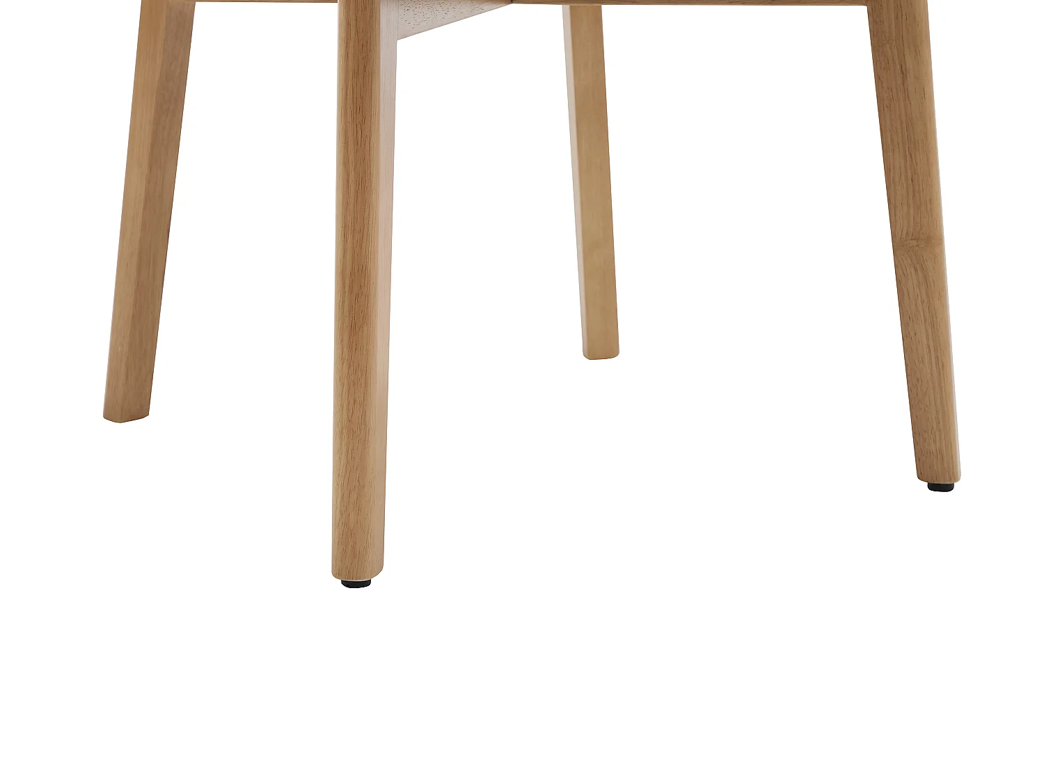 Lot de 2 chaises en tissu texturé et bois d'hévéa naturel clair - Beige - MARLENI