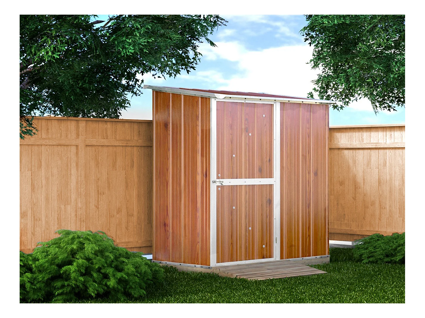 Casetta per esterno giardino box deposito attrezzi 174x100cm x h 182cm - 43kg - 1,74mq - FINITURA LEGNO