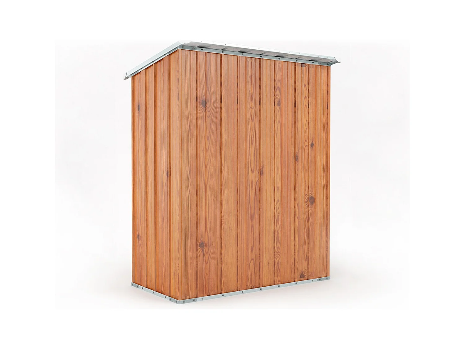 Casetta da giardino in lamiera di acciaio 155x100cm x h 192cm - 50kg - 1,55mq - FINITURA LEGNO