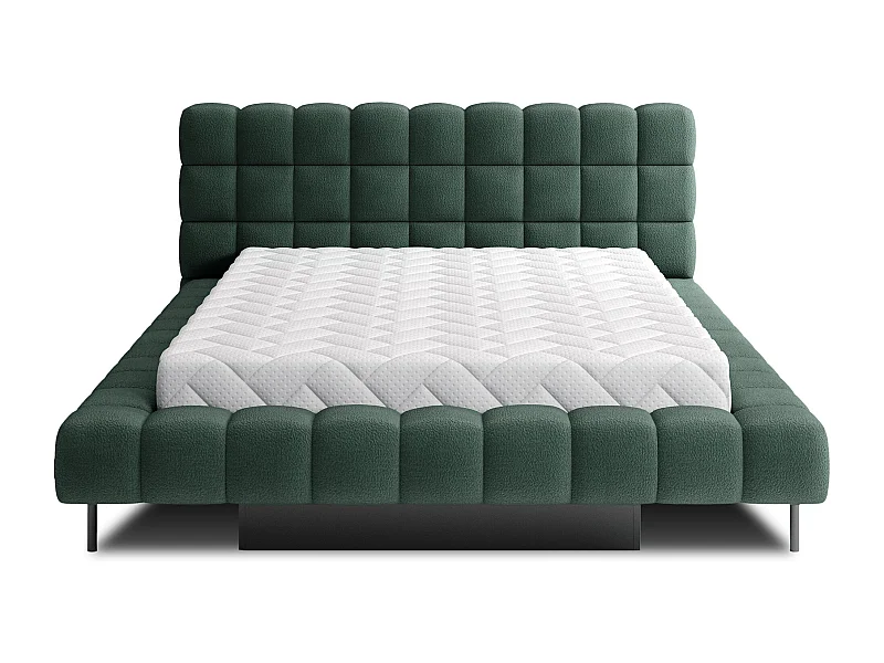 Bed met Kopa prestige opbergbox – Gewatteerde stoffen bekleding-Kleur Donkergroen-Slapen 180x200cm