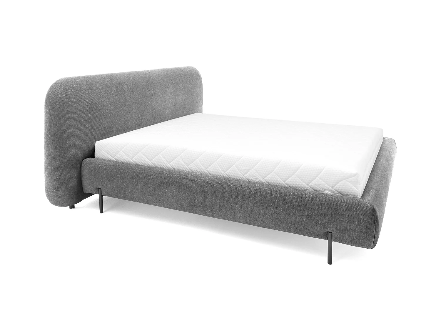 Booby prestige opbergbed – Modern fluweel en geoptimaliseerde opbergruimte-Kleur Donkergrijs-Slapen 140x200cm