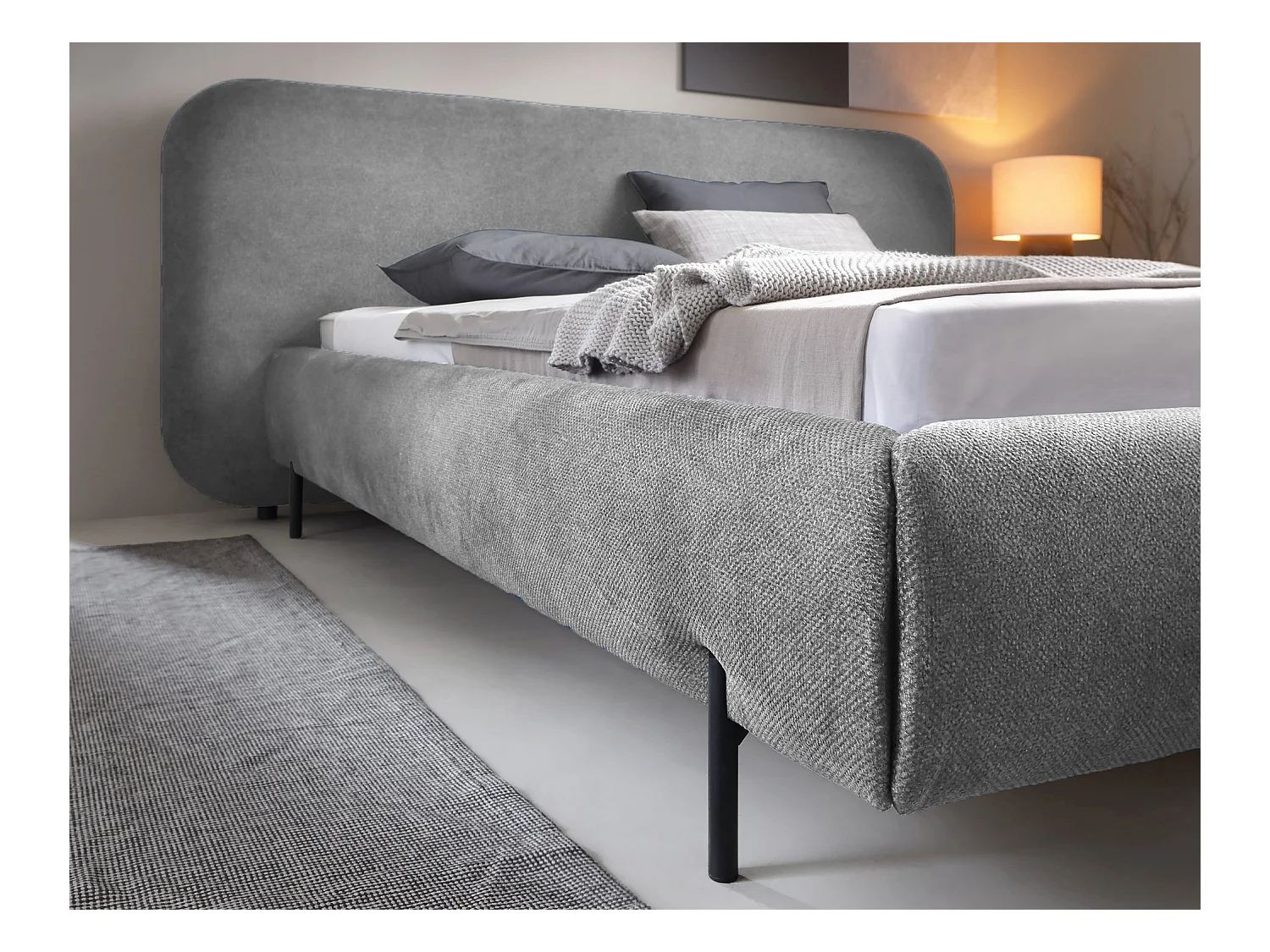 Booby prestige opbergbed – Modern fluweel en geoptimaliseerde opbergruimte-Kleur Donkergrijs-Slapen 140x200cm
