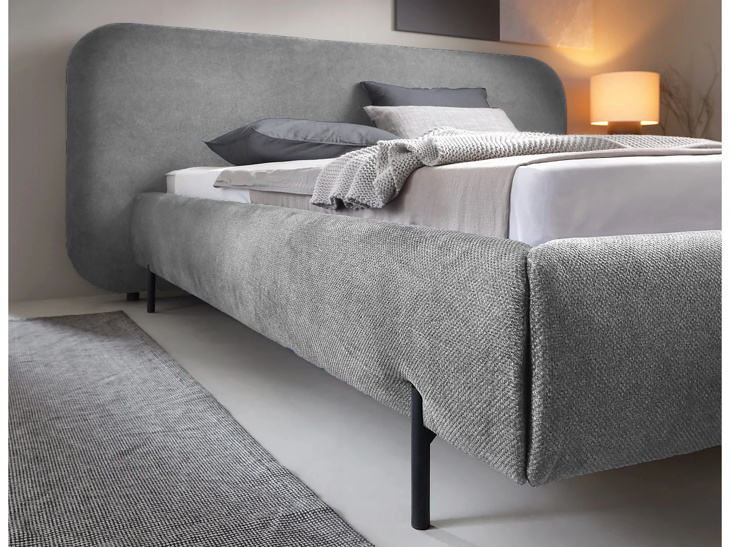 Booby prestige opbergbed – Modern fluweel en geoptimaliseerde opbergruimte-Kleur Donkergrijs-Slapen 140x200cm