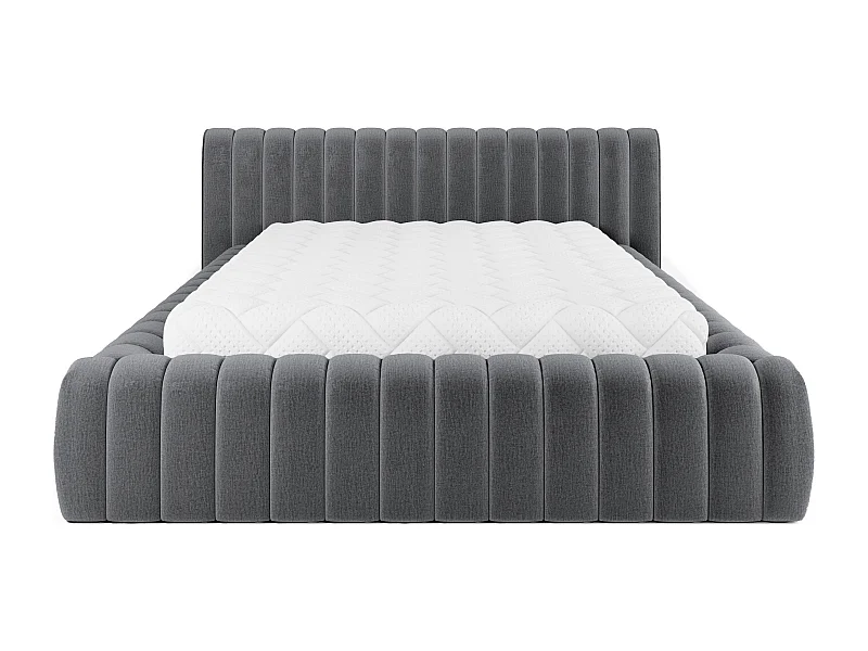 Lit coffre Madera prestige – Revêtement tissu tapissé-Gris foncé-180x200