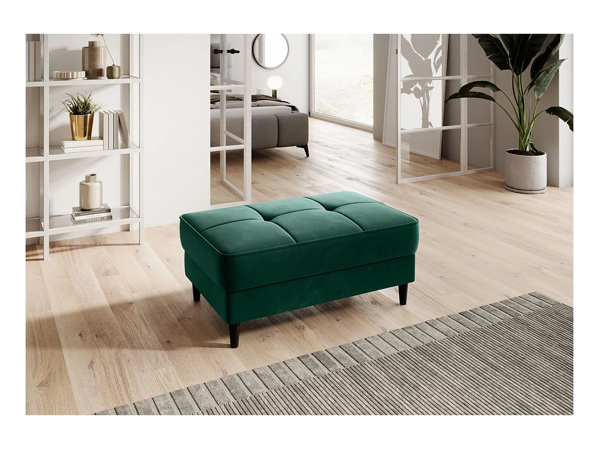 Pouf avec rangement en tissu BOZA-Vert