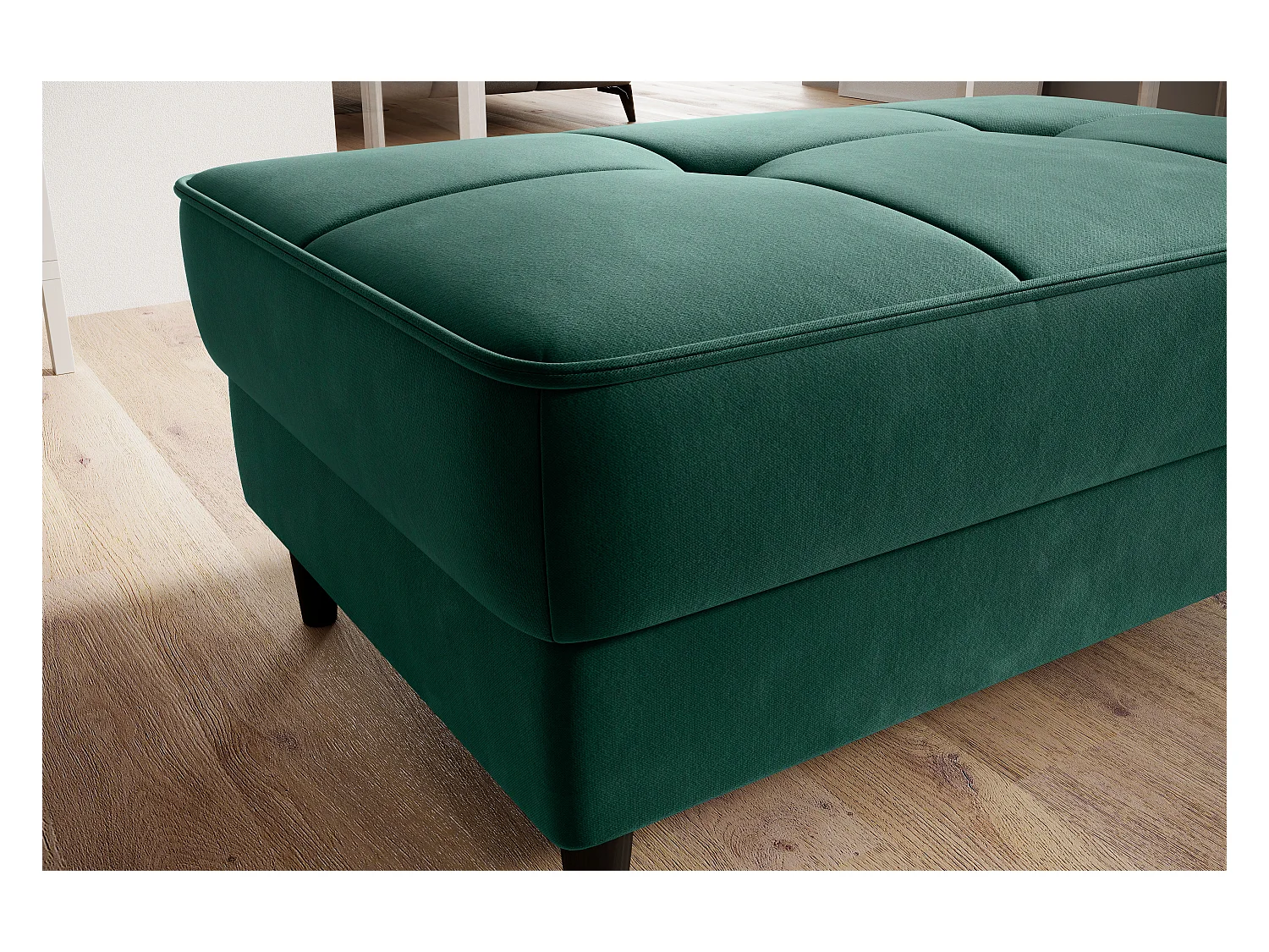 Pouf avec rangement en tissu BOZA-Vert