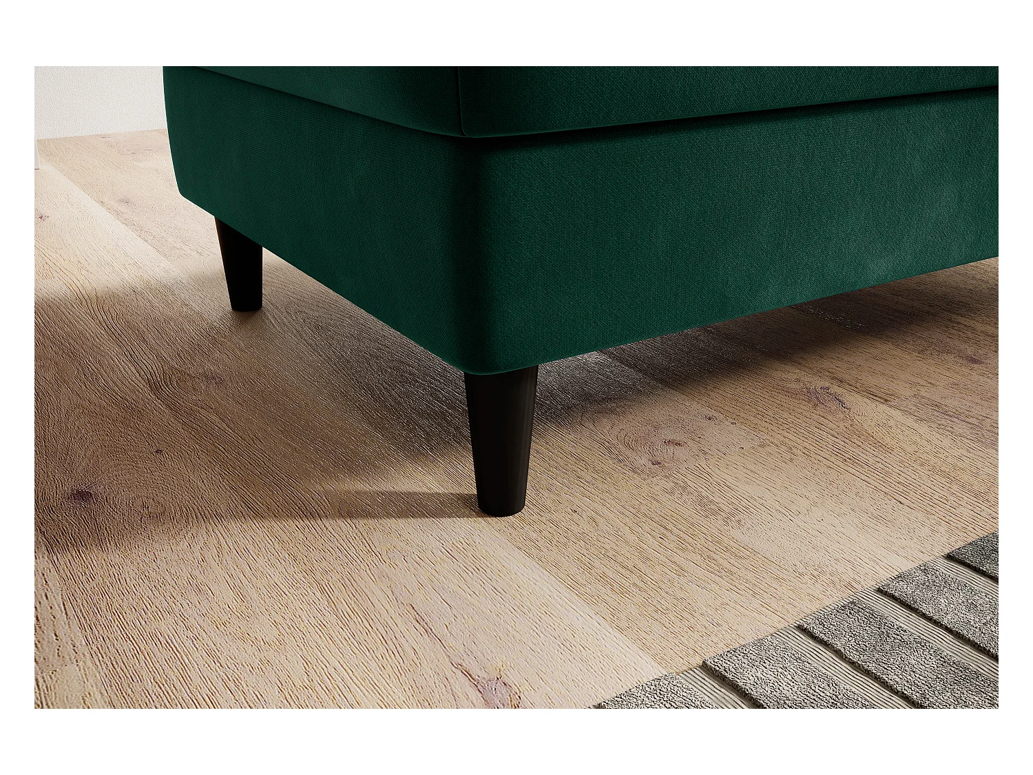 Pouf avec rangement en tissu BOZA-Vert