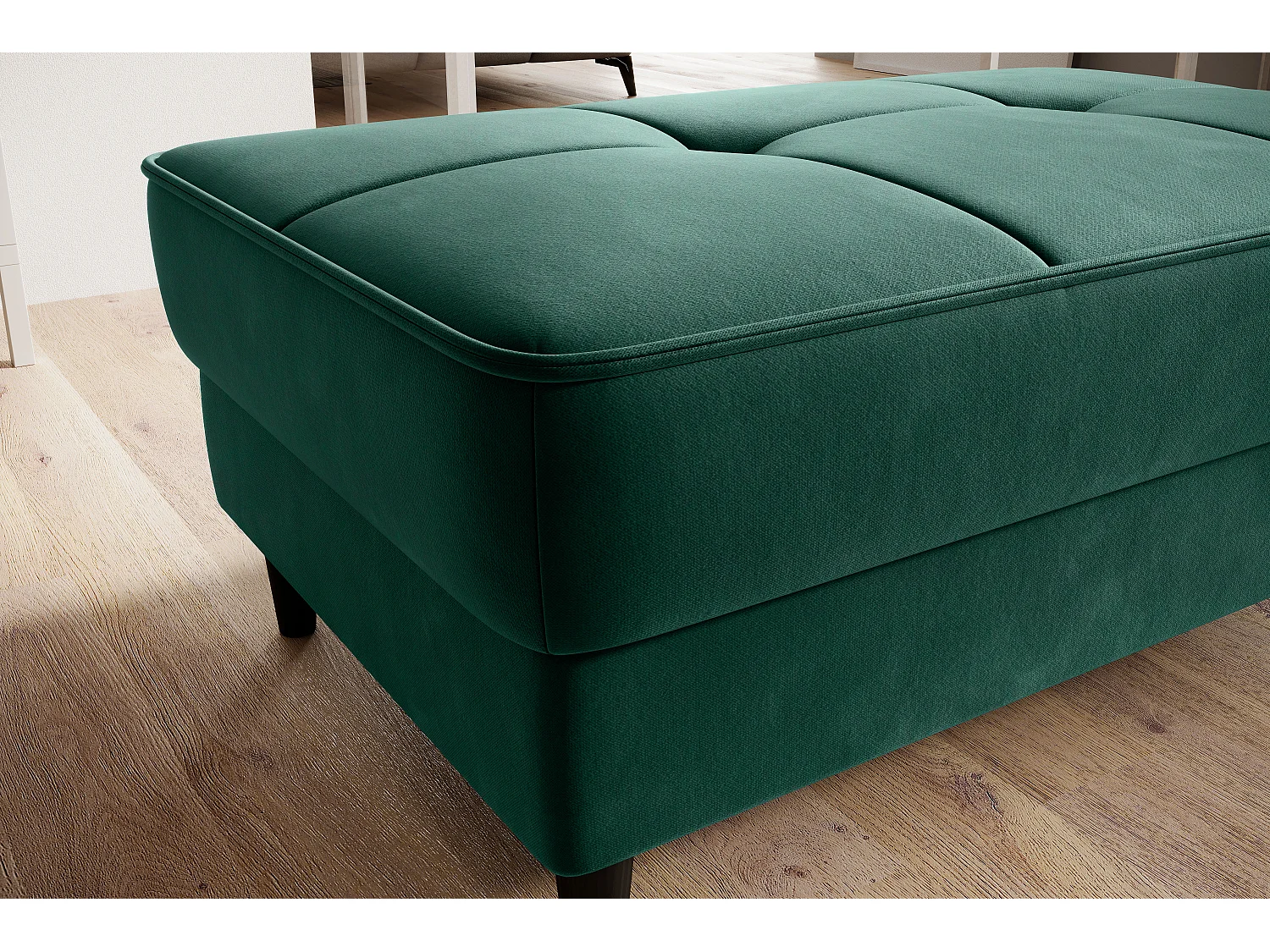 Pouf avec rangement en tissu BOZA-Vert