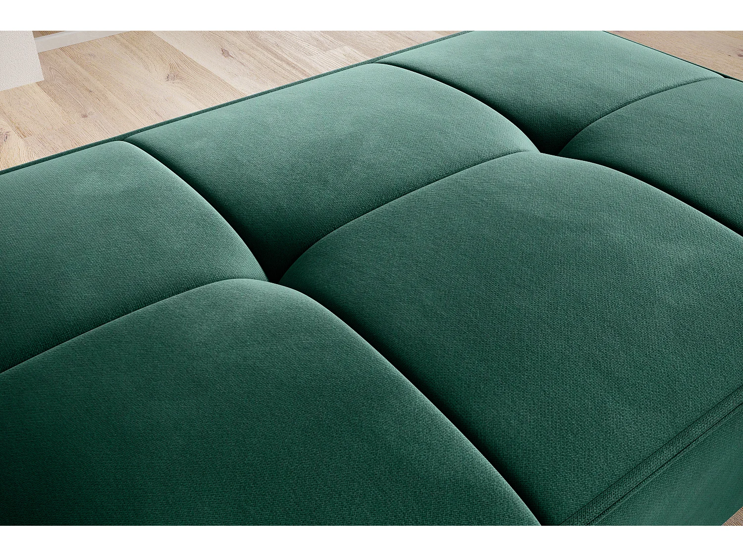 Pouf avec rangement en tissu BOZA-Vert