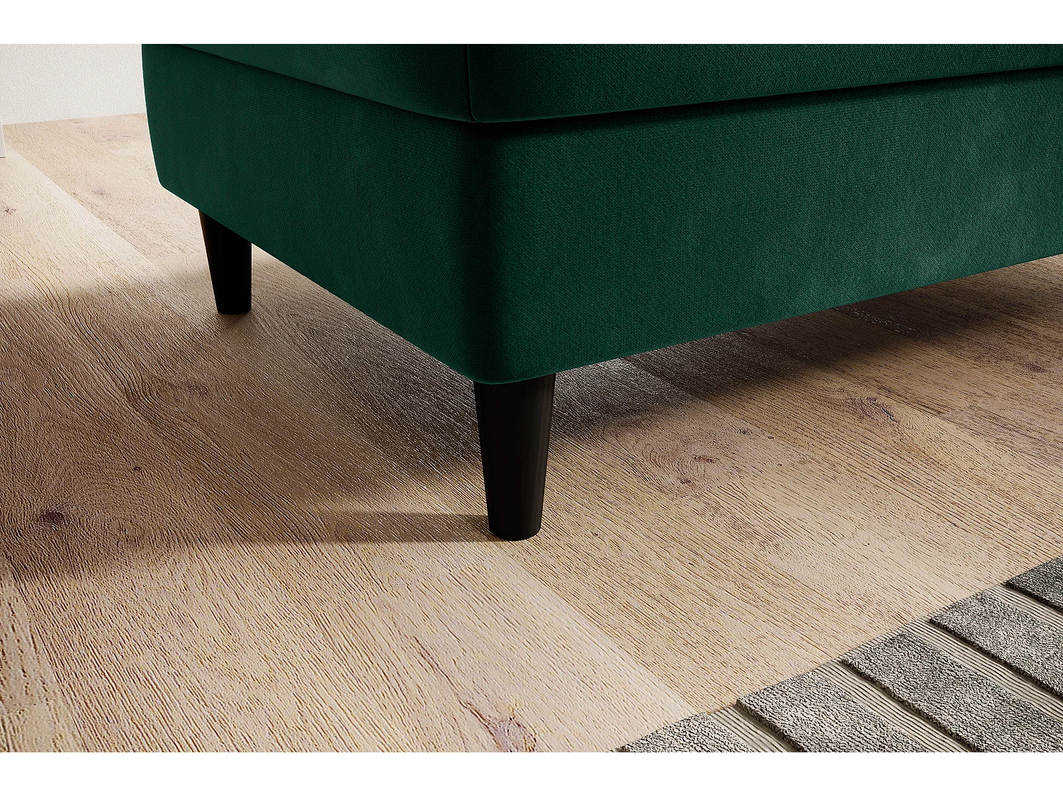 Pouf avec rangement en tissu BOZA-Vert