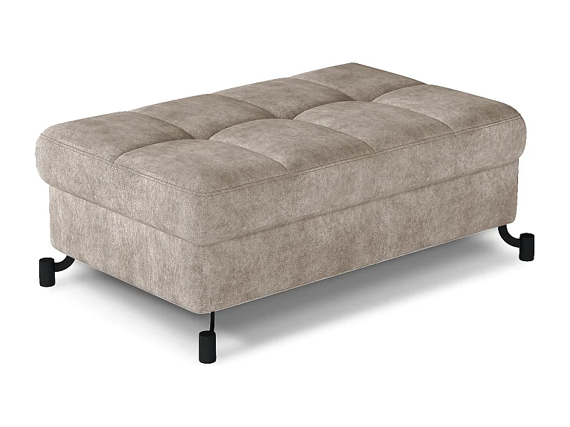 Pouf tissu matelassé avec coffre de rangement LORI-Beige vintage