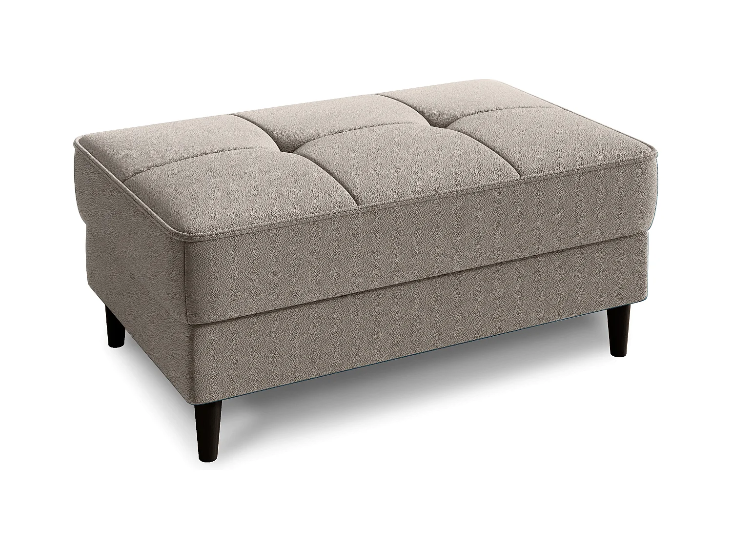 Pouf avec rangement en tissu BOZA-Marron clair