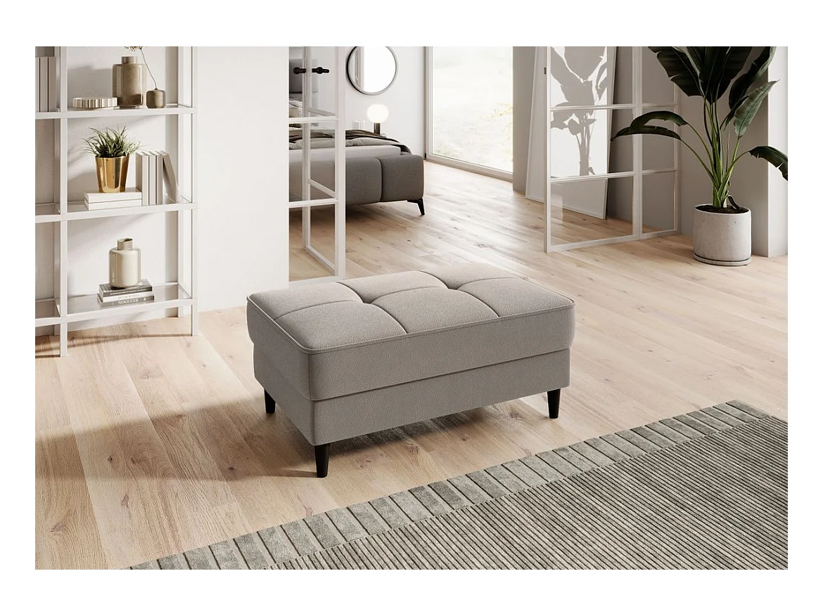 Pouf avec rangement en tissu BOZA-Marron clair