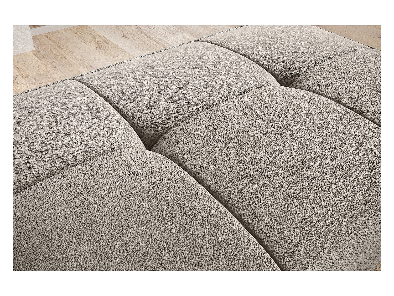 Pouf avec rangement en tissu BOZA-Marron clair