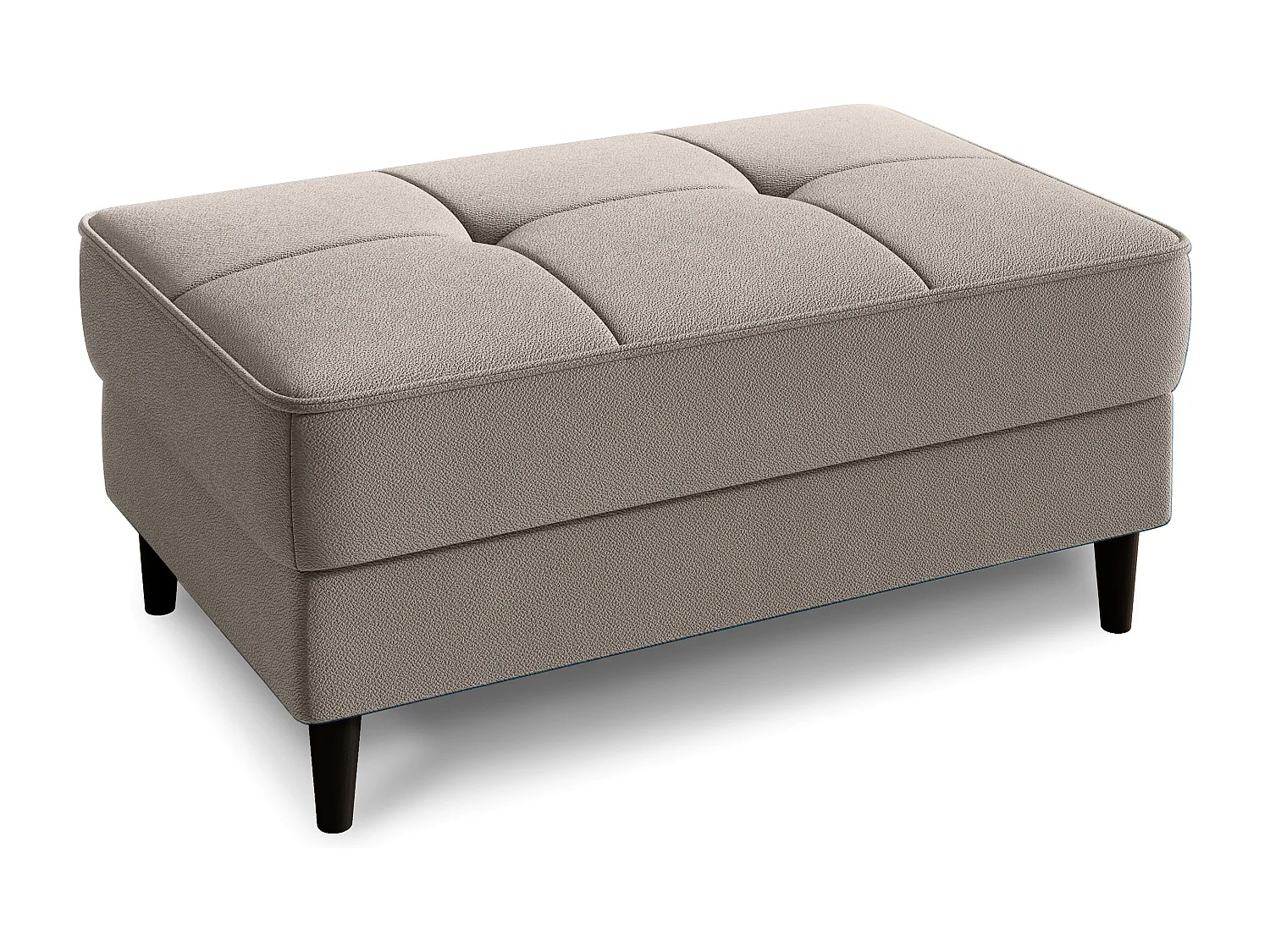 Pouf avec rangement en tissu BOZA-Marron clair